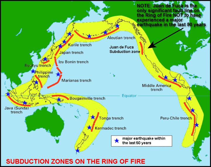 Countries In The Ring Of Fire Volcanoes And The Ring Of Fire